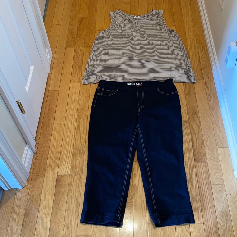 Santana capris size 12 old navy tank  size large